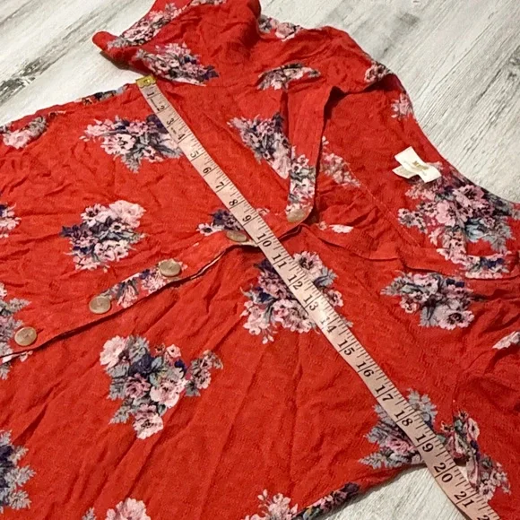 Maeve by Anthropologie Orange Floral Blouse Size 6 - Picture 8 of 9